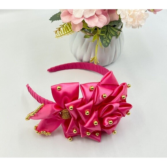 Other - Hair Band Hand-made Hair Accessories For Girls Pink 4 in Wide